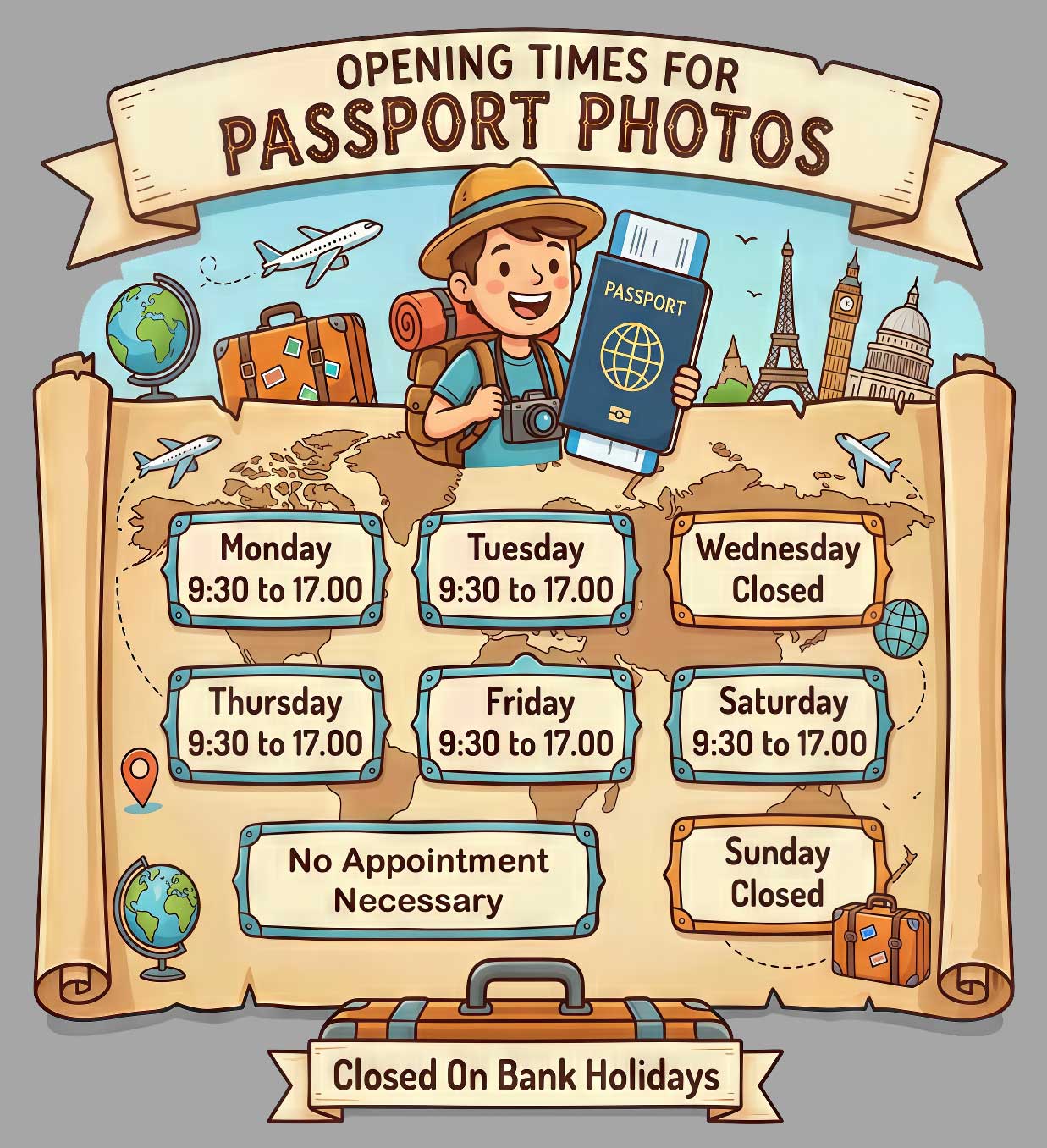 Opening Times for Passsport Photos