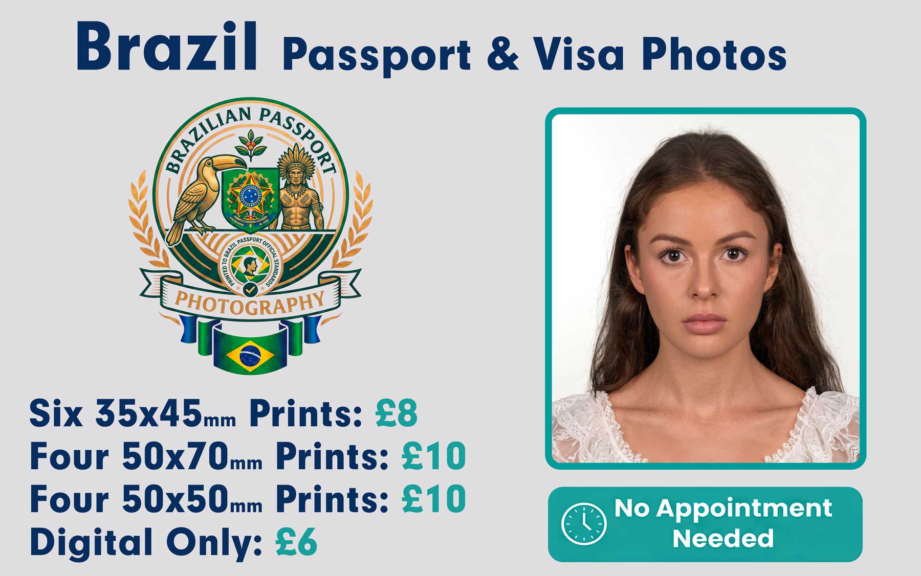 Brazil passport and visa photo serivce