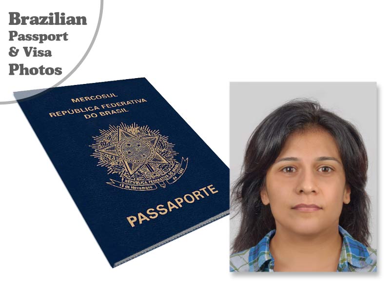 Brazilian passport photos Available online or at our studio