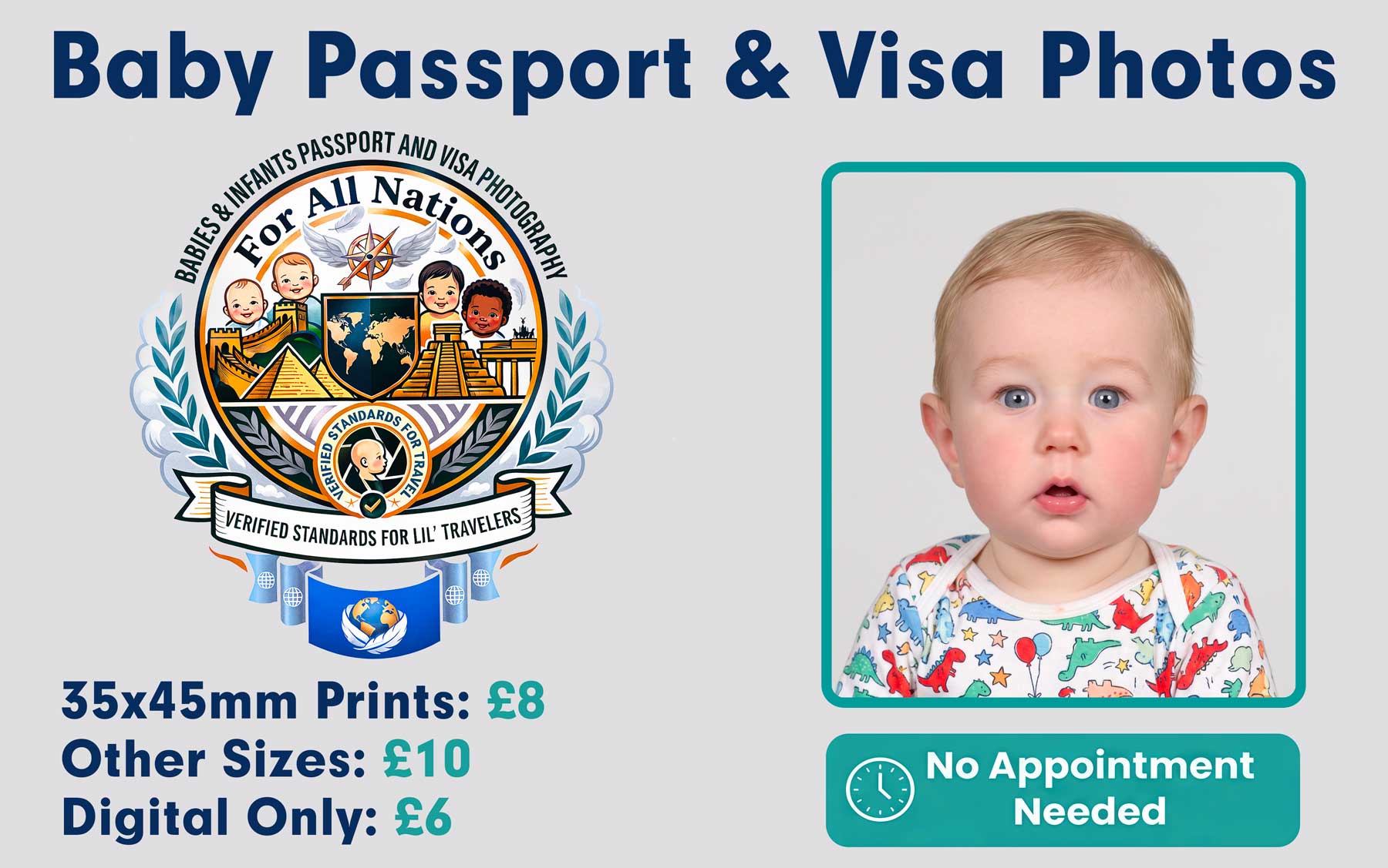 Baby passport and visa photo serivce