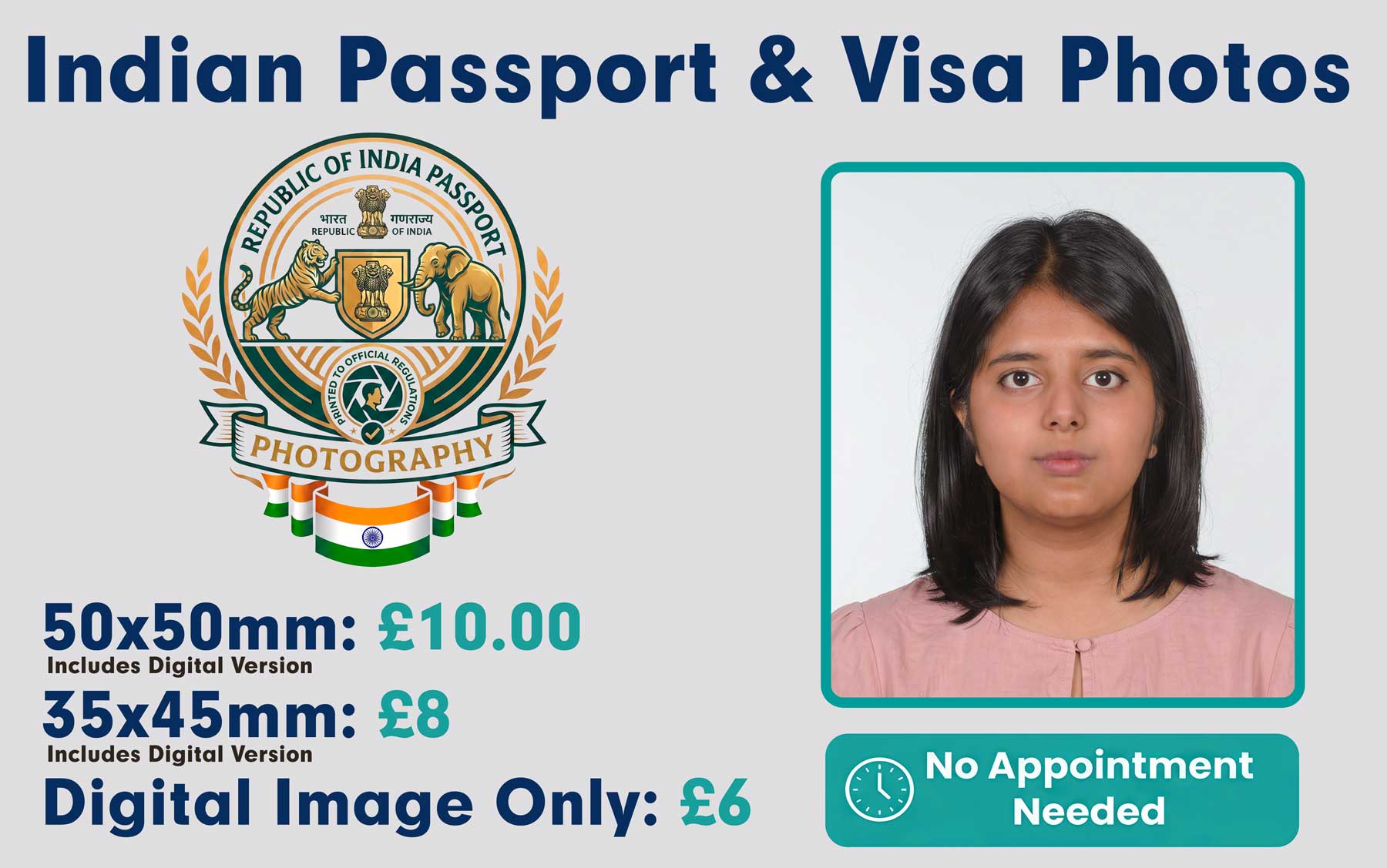 Indian passport and visa photo serivce