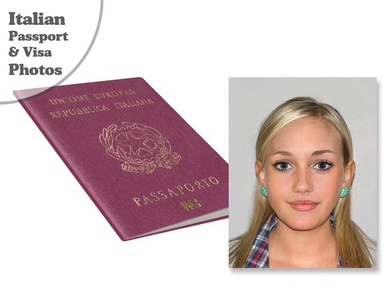 Italian Passport Photos Available online or at our studio