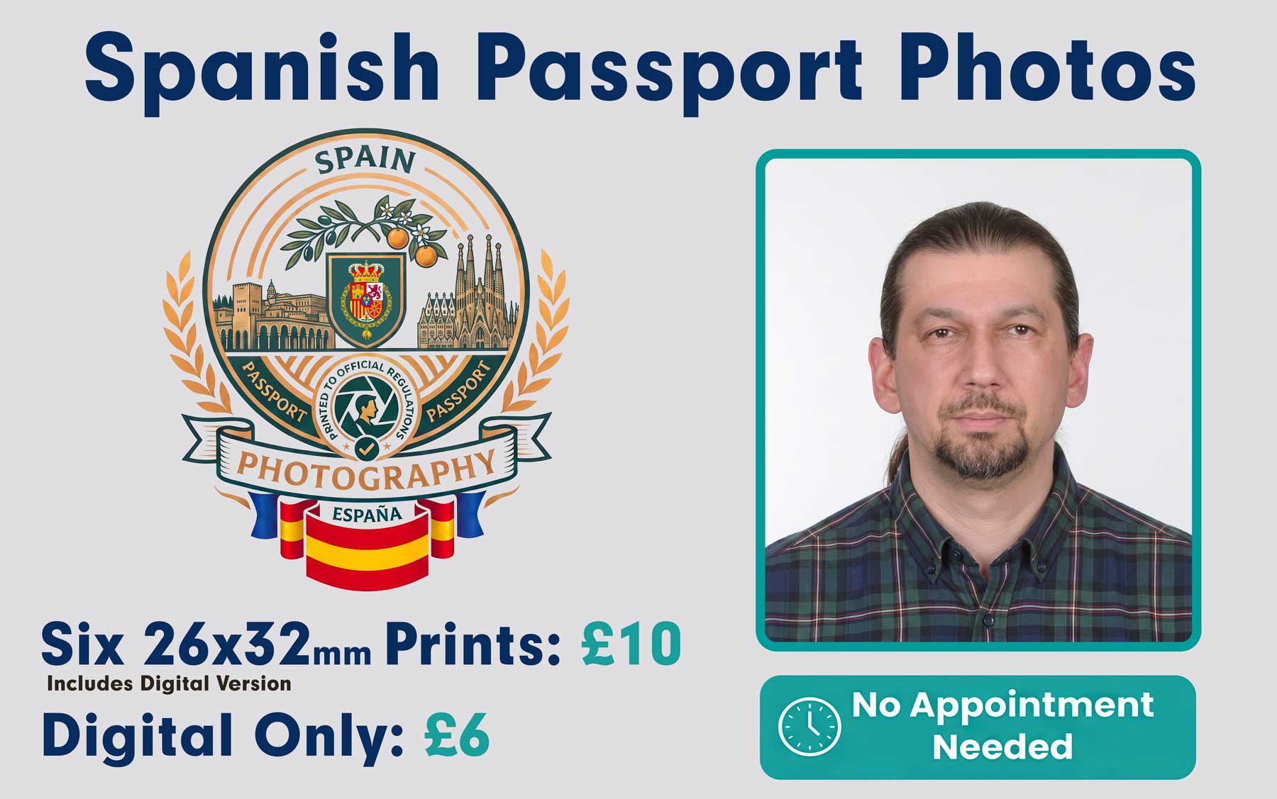 Spanish passport and visa photo serivce